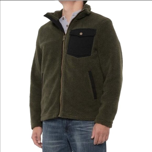 NEW $165 Pendleton River Rock Jacket! Knubby Green Fleece With Southwest Design